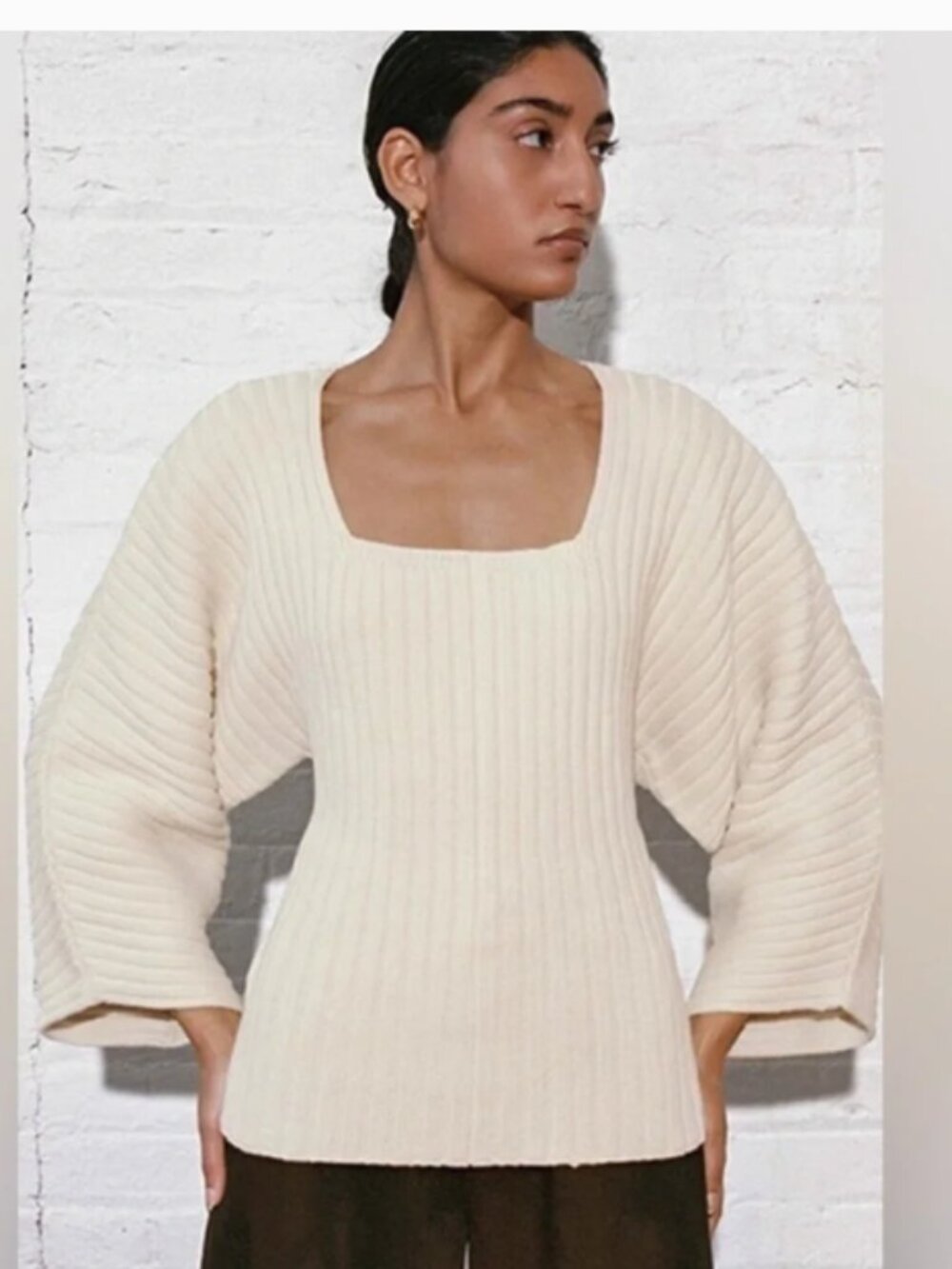 Mara Hoffman Jocelyn Knit Sweater | size M Square neck top